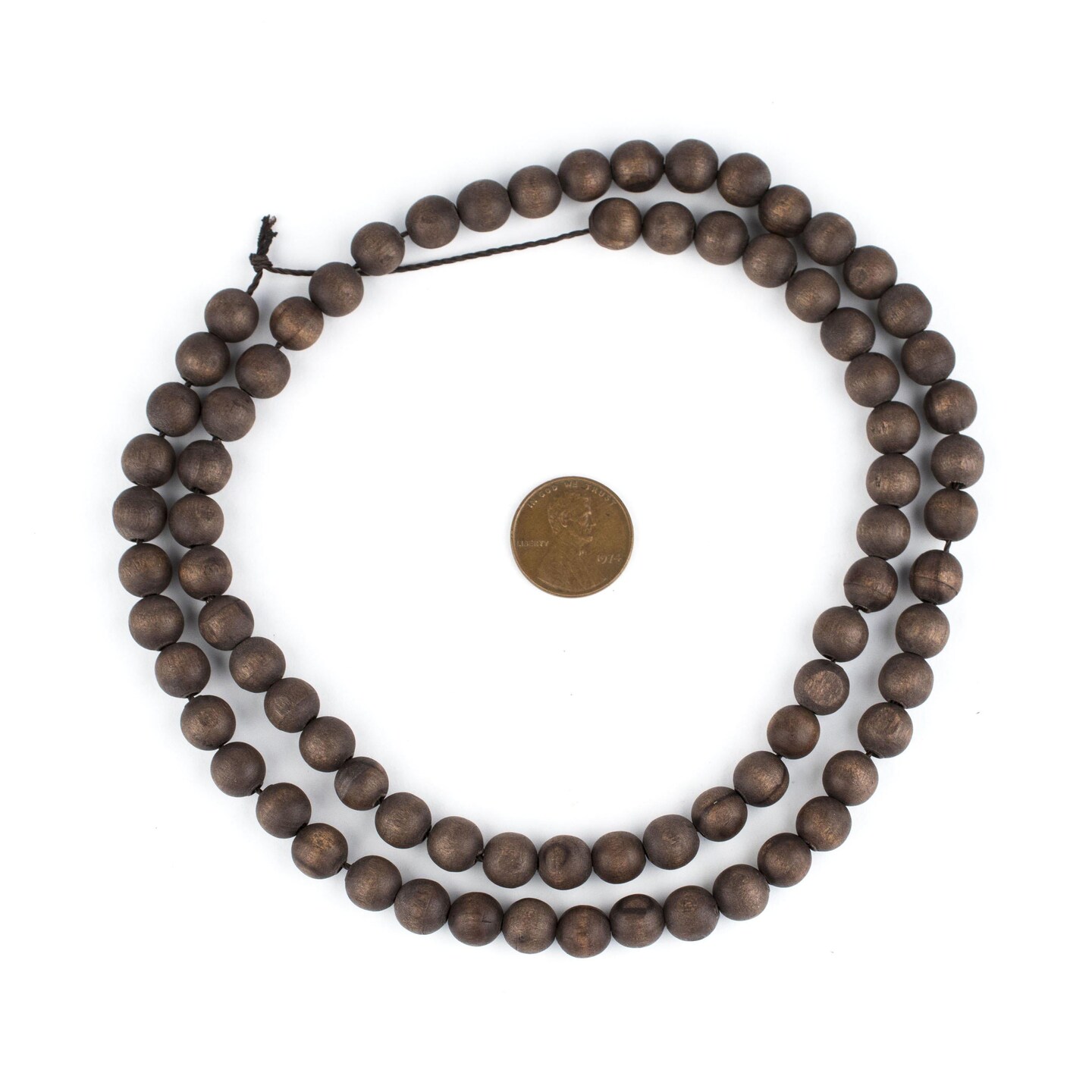 Olive Wood Beads - Full Strand of Round Christian Rosary Prayer Beads - The Bead Chest (8mm, Vintage)