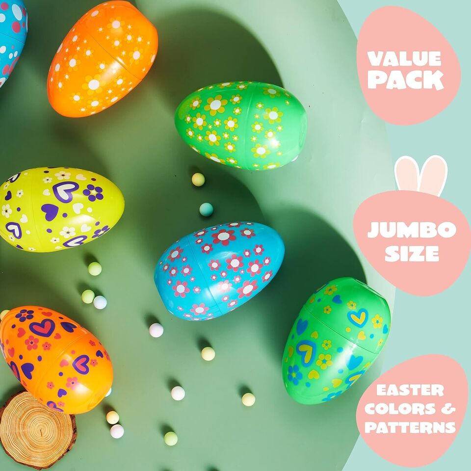 7 Inches Empty Easter Eggs 12 pcs