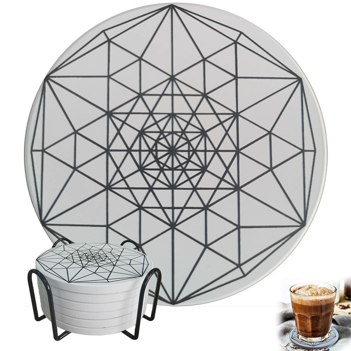 Kitcheniva Absorbent Coaster Set Drink Coffee Cup Pad