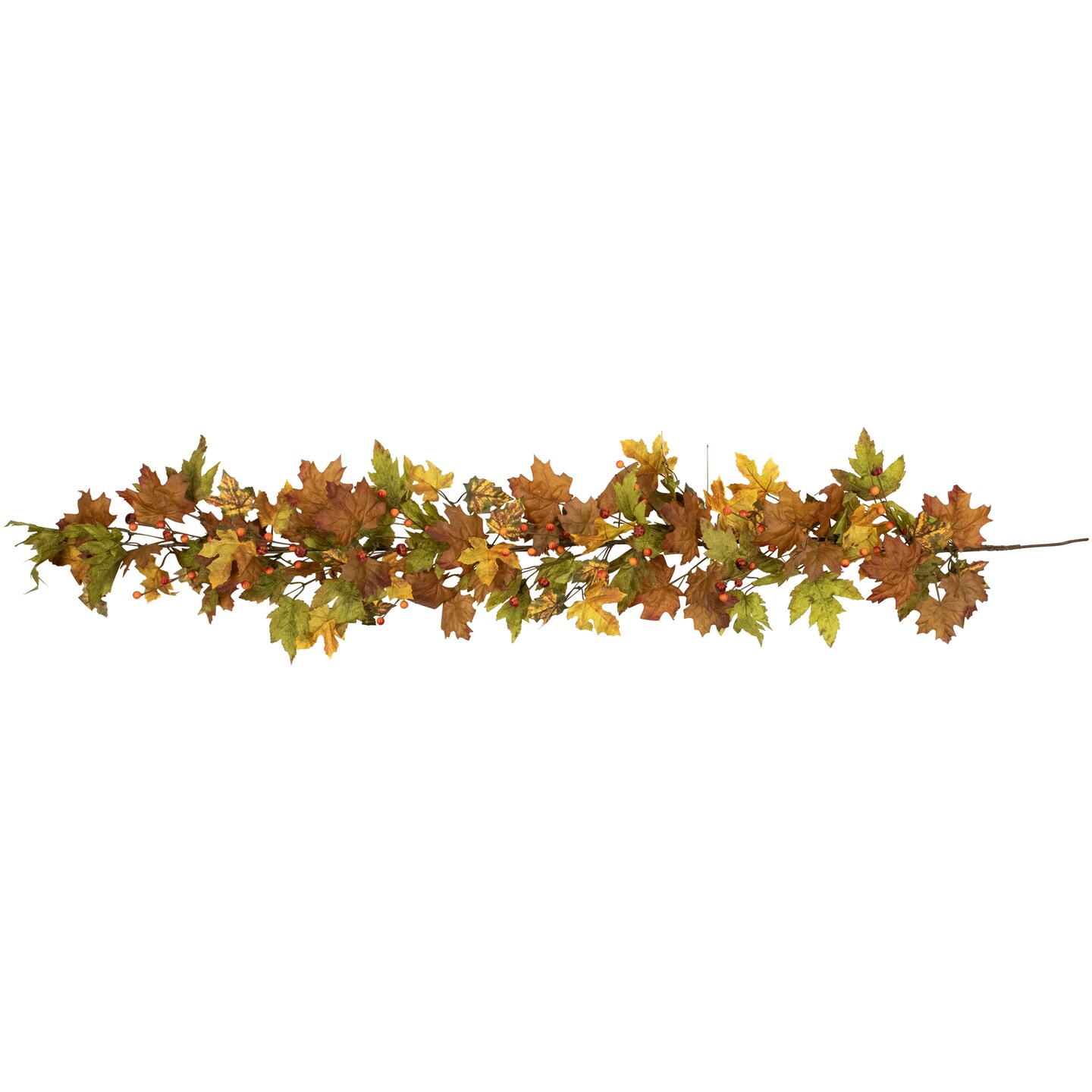 Northlight 5&#x27; x 8&#x22; Maple Leaves and Berries Artificial Fall Harvest Garland, Unlit