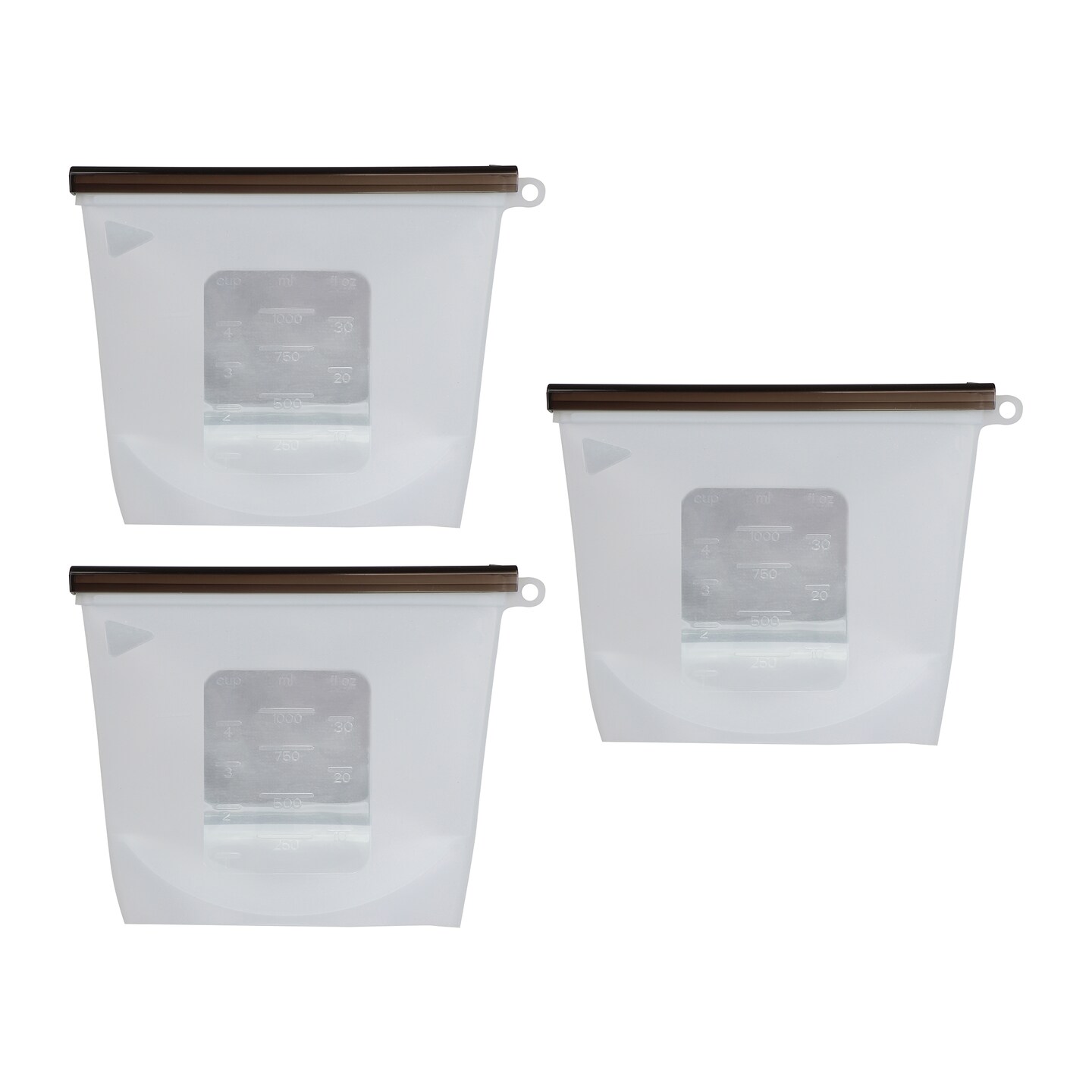 7Penn Silicone Food Storage Bag 1000mL - 3pk 7.75 x 4in Reusable Food Bags