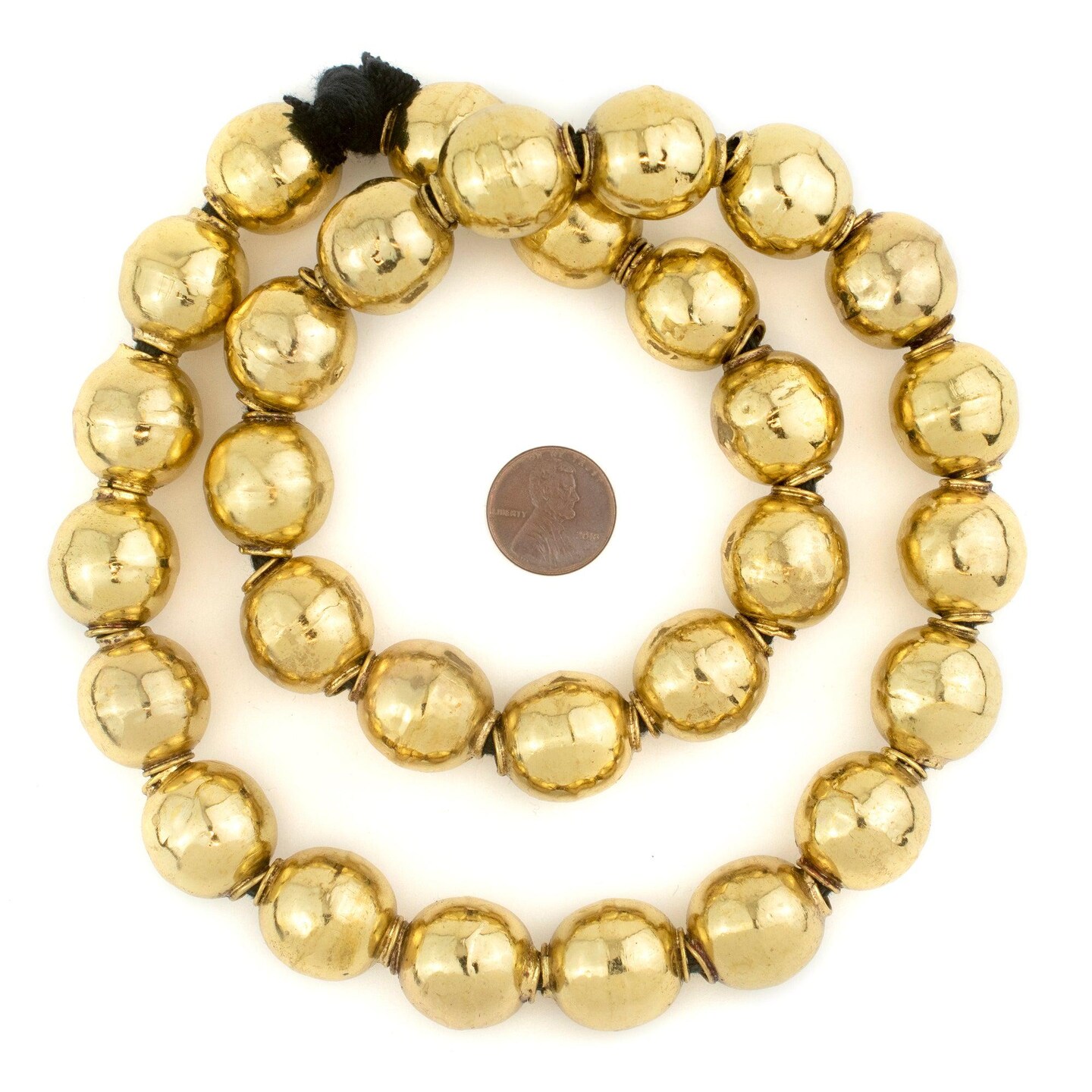 TheBeadChest Brass Sphere Hollow Tribal Beads (18mm)