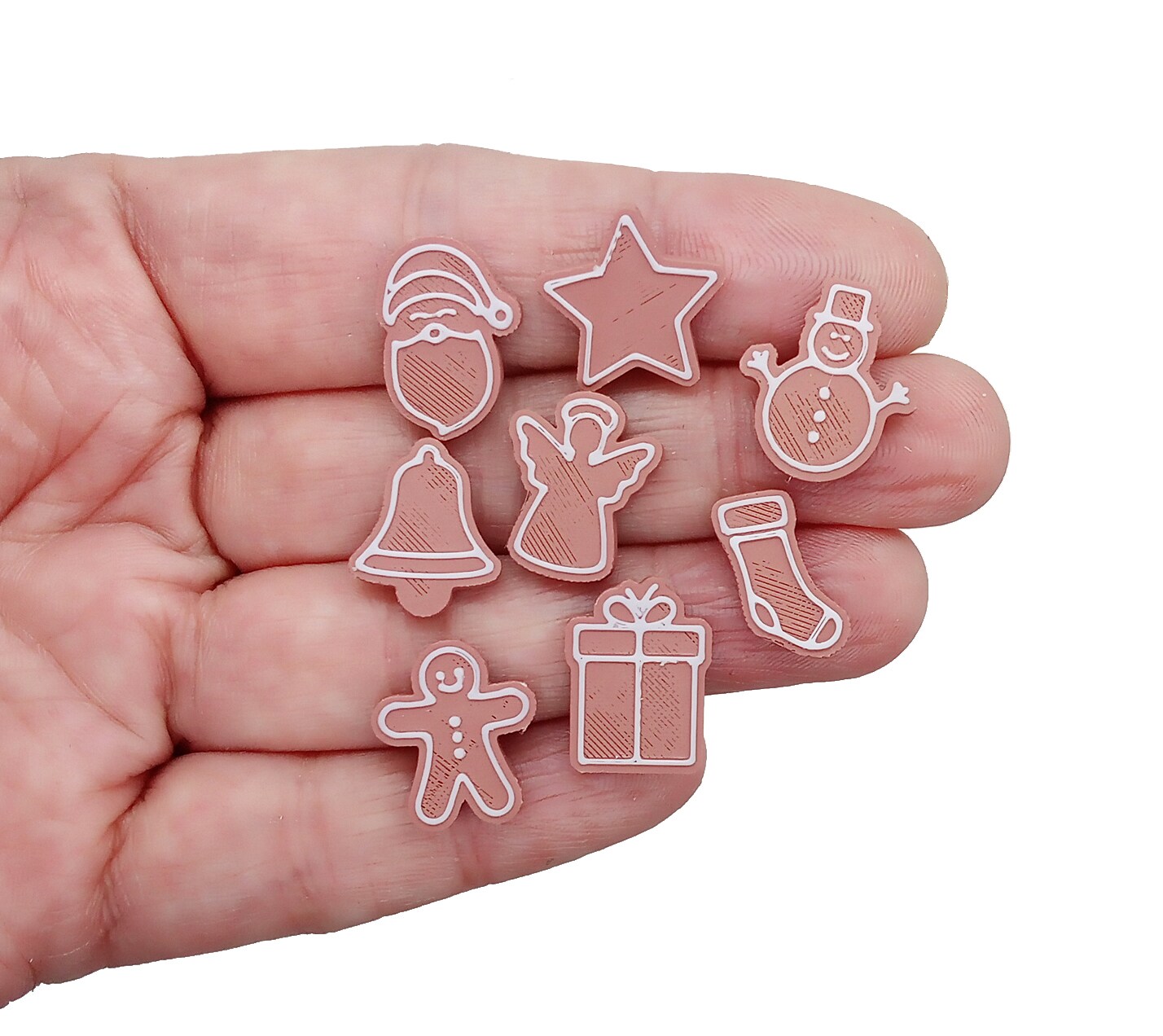Mini Gingerbread Cookies, 1:6 Scale Dollhouse Miniature Christmas Food, Set of 8, Adorabilities