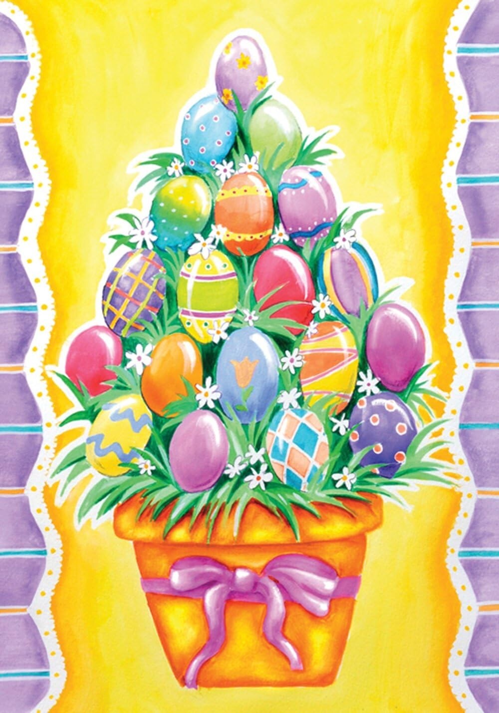 Egg Stack Easter Garden Flag 2 Sided Egg Tree