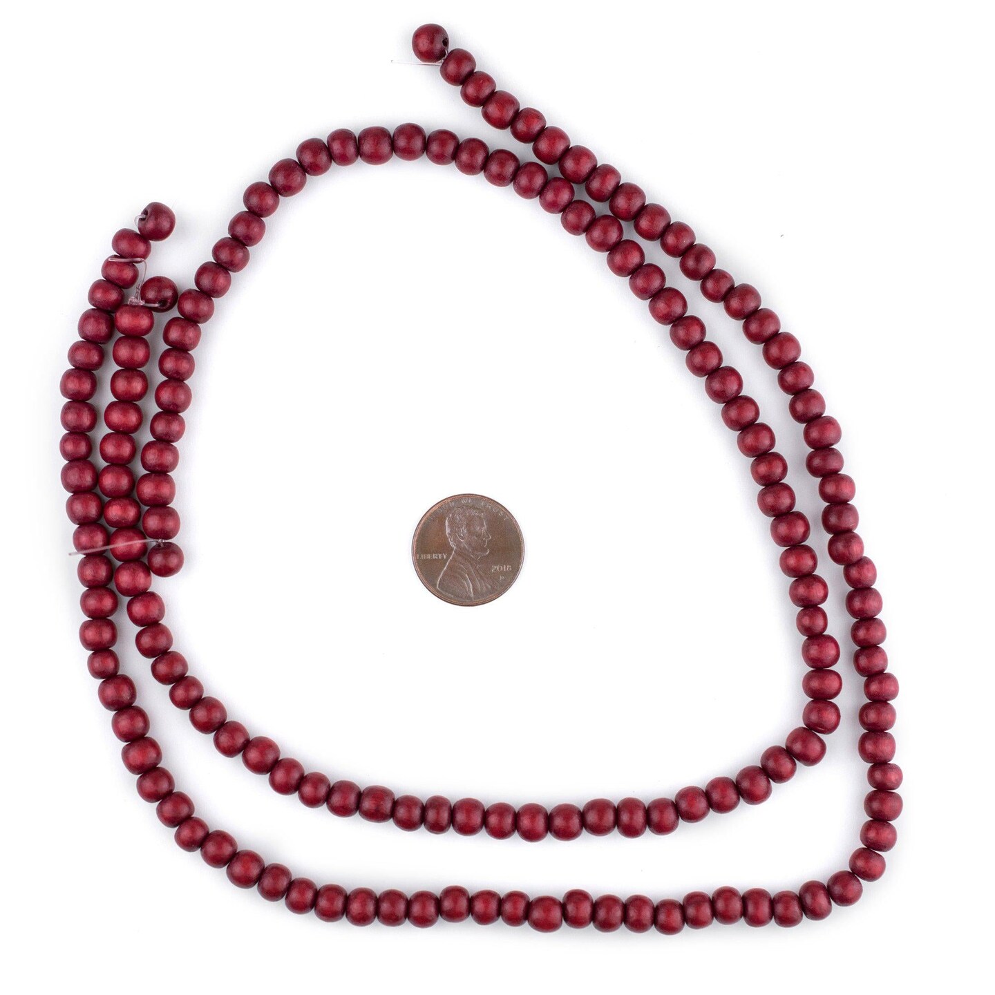 The Bead Chest Natural 6mm Wooden Beads in Red for Jewelry Making – Round Loose Wood Spacer Beads I Approximately 75 Beads