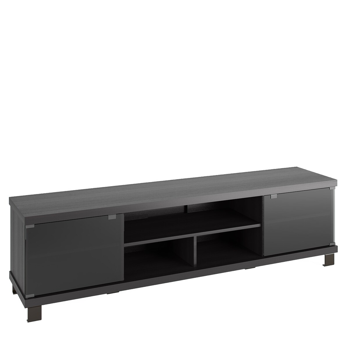 Corliving Holland Ravenwood Black Wooden Extra Wide Tv Stand For Tvs Up To 85&#x22;