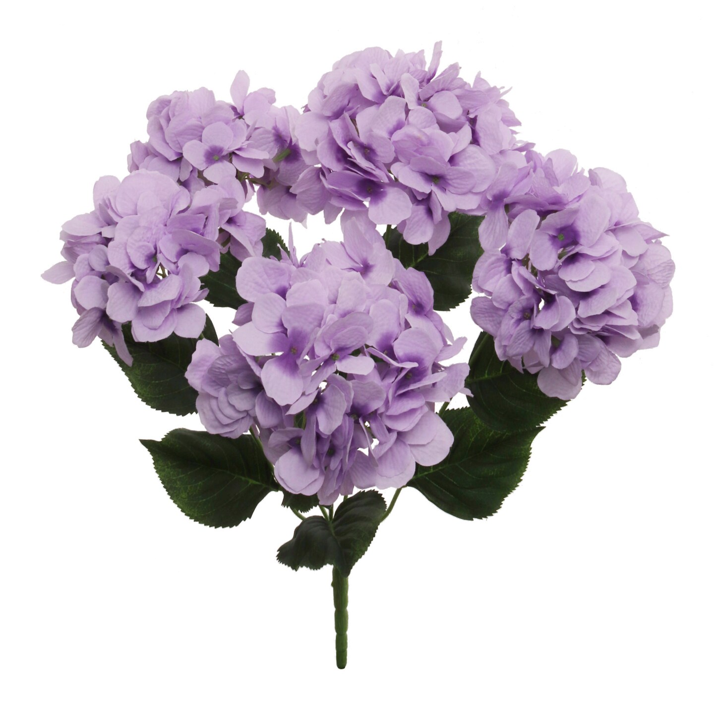 Lavender Hydrangea Bush with 5 Silk Sprays, 21Inch, UV Resistant, Patio & Garden, Floral Bush