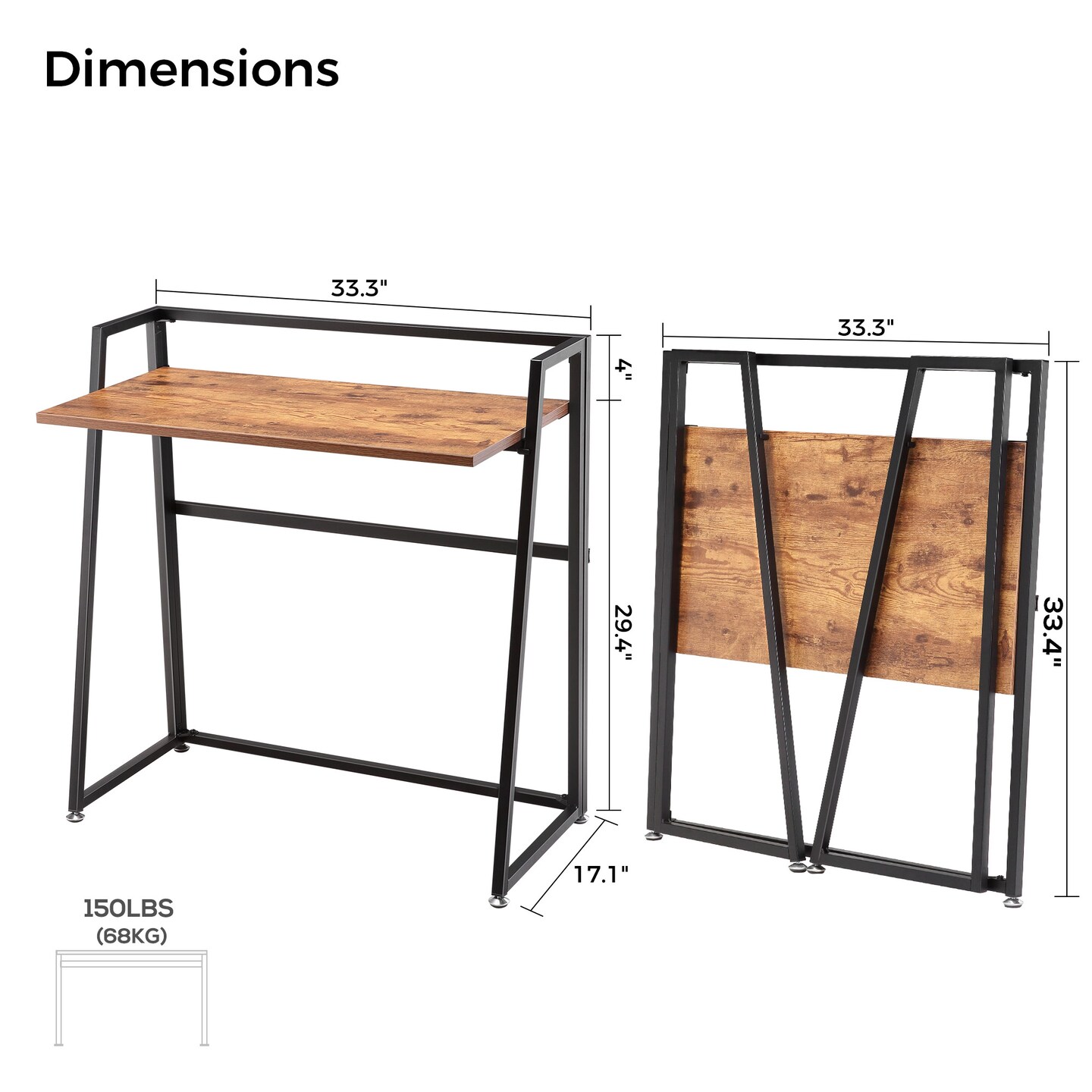 Eureka Ergonomic 33x17 Folding Computer Desk