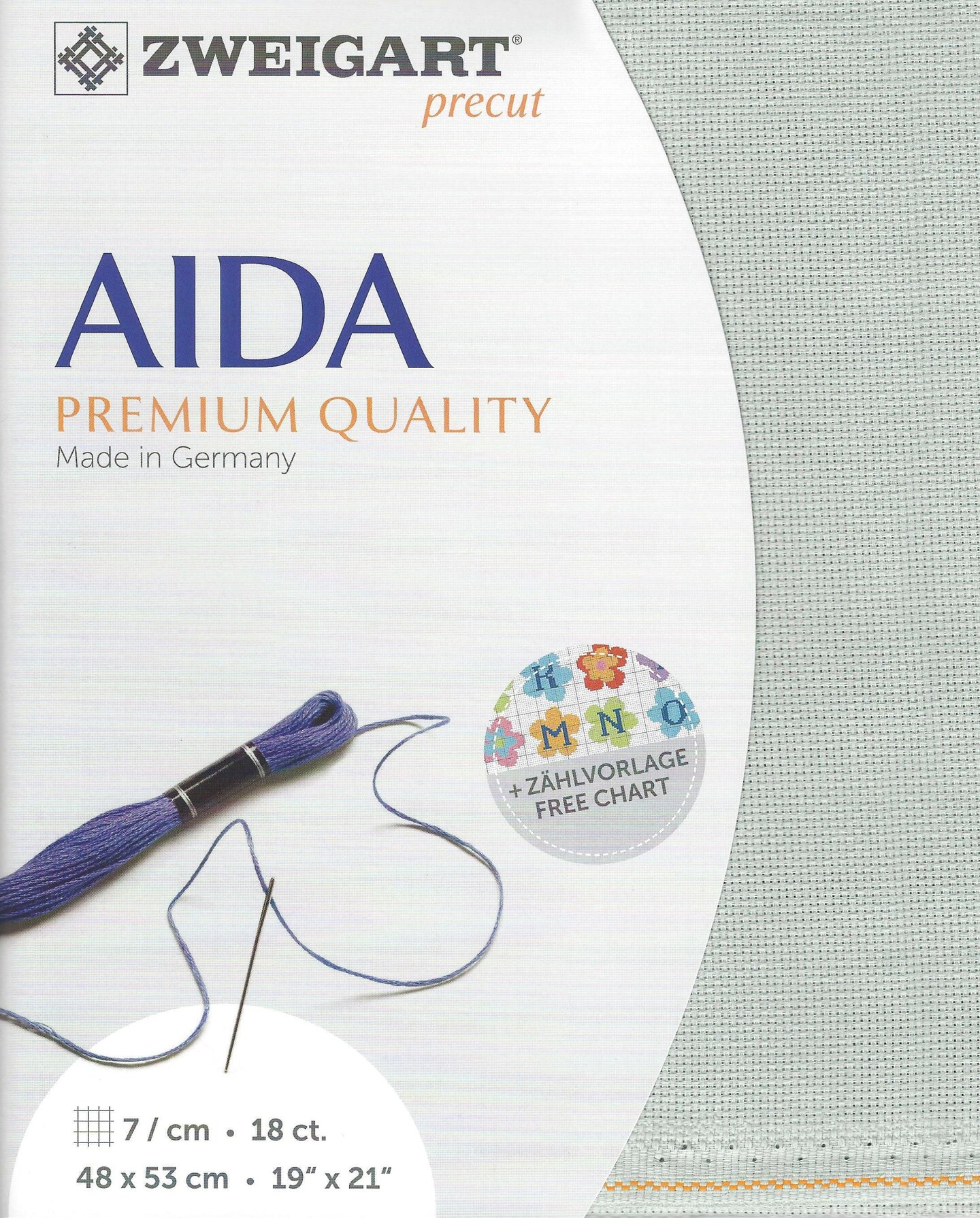 Precut Zweigart Fein-Aida 18 ct. Confederate Grey