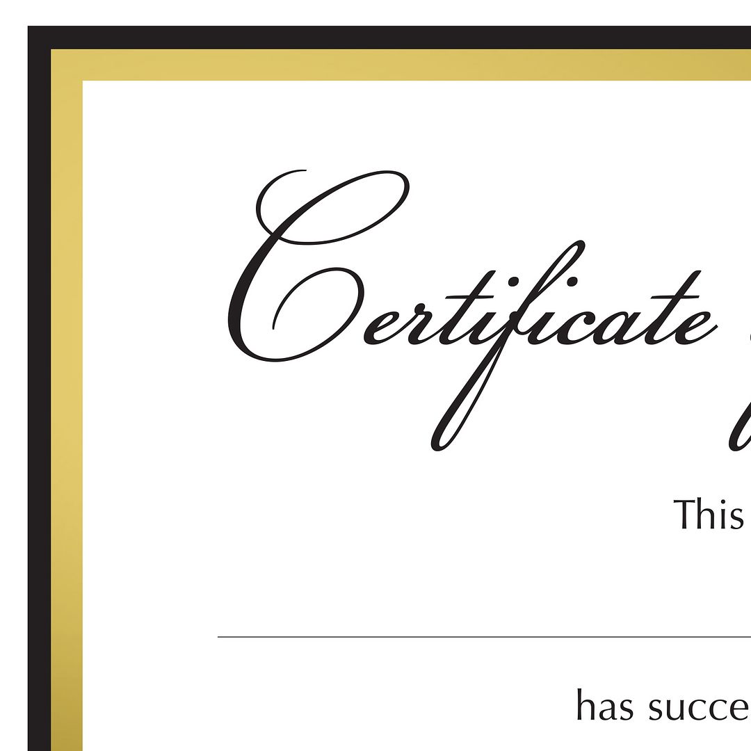 Great Papers! Certificate of Completion Fill-In, Black and Gold Border, 8.5&#x22; x 11&#x22;, Printer Compatible, 15 count