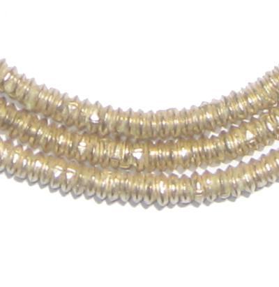 Silver Heishi Beads - Full Strand Ethiopian Metal Spacers for Jewelry Making - The Bead Chest (4mm)