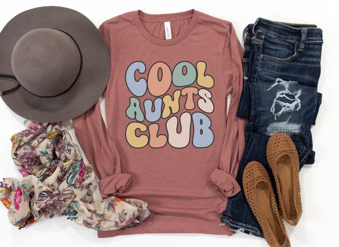 Aunt Shirt Long Sleeve, Cool Aunts Club Shirt, Retro Aunt T Shirt, Aunt Tee, Gift for Aunt, Favorite Aunt Tee product 4
