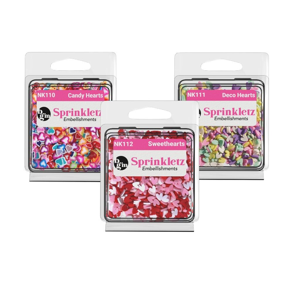 Buttons Galore and More Sprinkletz - Tiny Polymer Clay Embellishments - Hearts Bundle 36 grams