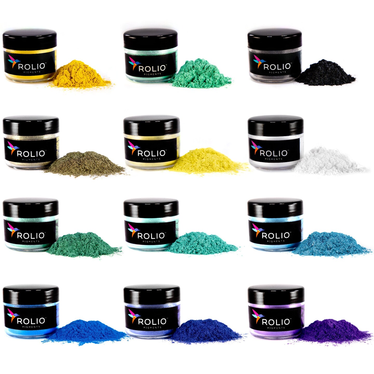 Rolio Mica Powder - Summer Mountains 12 Color Set - 10g Jars