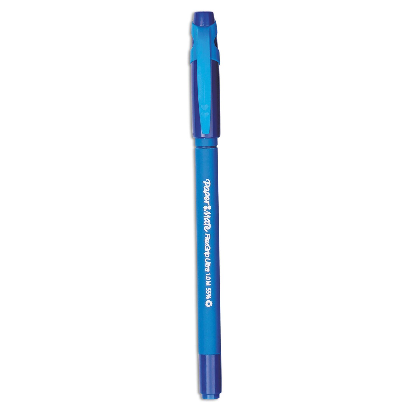 Papermate FlexGrip Ultra Ballpoint Stick Pen, Blue Ink, Medium, Dozen