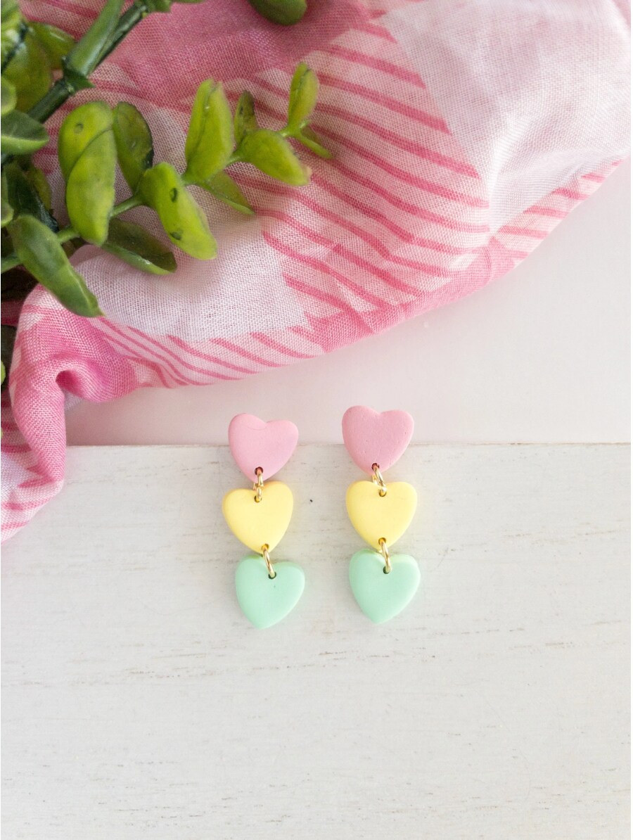 Candy Heart Earrings, pastel earrings