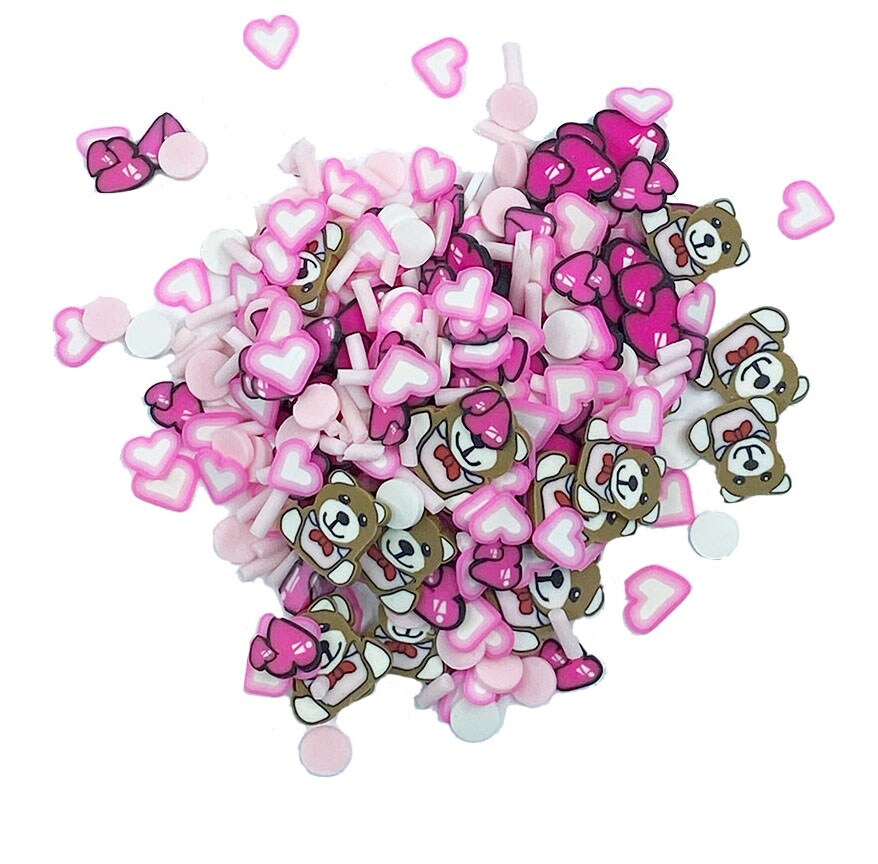 Buttons Galore and More Sprinkletz - Tiny 5mm Polymer Clay Embellishments - Valentine's Day Bundle 60 grams