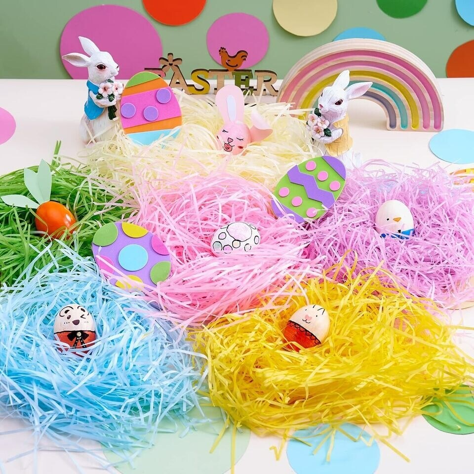 12oz Easter Grass 6 colors Recyclable Paper Shred for Easter Basket Filler