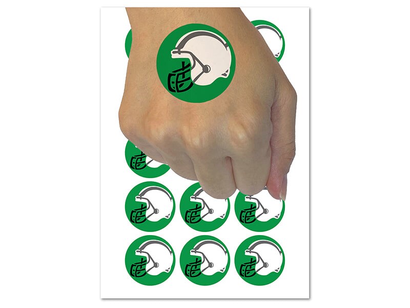 American Football Helmet Sports Temporary Tattoo Water Resistant Fake Body Art Set Collection (1 Sheet)