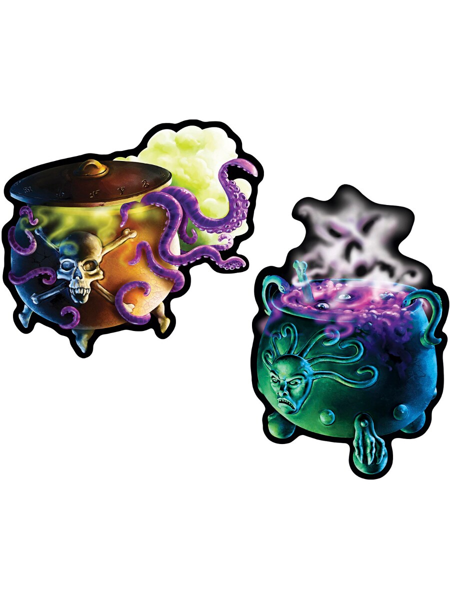 16" Set Of 2 Witch's Cauldron Halloween Cutouts Party Decorations