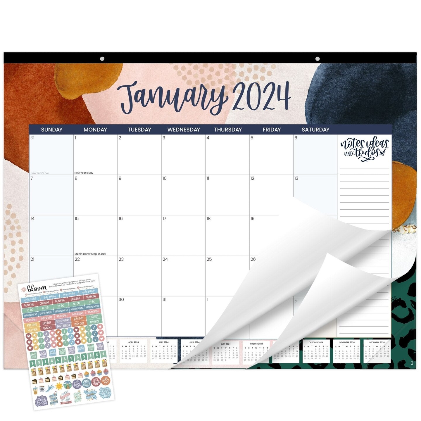 bloom daily planners 2024 Desk &#x26; Wall Calendar, 16&#x22; x 21&#x22;, Seasonal