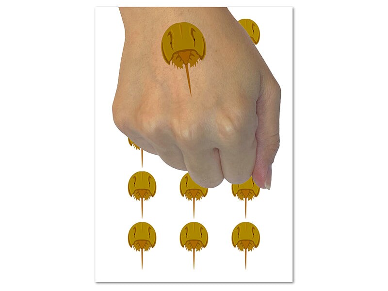 Horseshoe Crab Temporary Tattoo Water Resistant Fake Body Art Set Collection (1 Sheet)