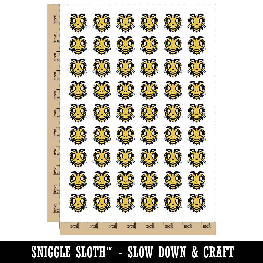 Cute Bee Happy Temporary Tattoo Water Resistant Fake Body Art Set Collection (1 Sheet)