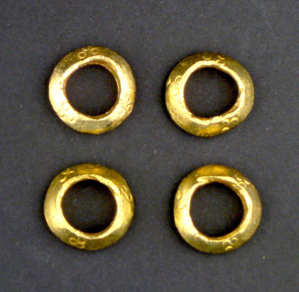 TheBeadChest Brass Ethiopian Wollo Rings (22mm) (Set of 4): Genuine Ethiopian Metal Ring Beads for DIY Jewelry