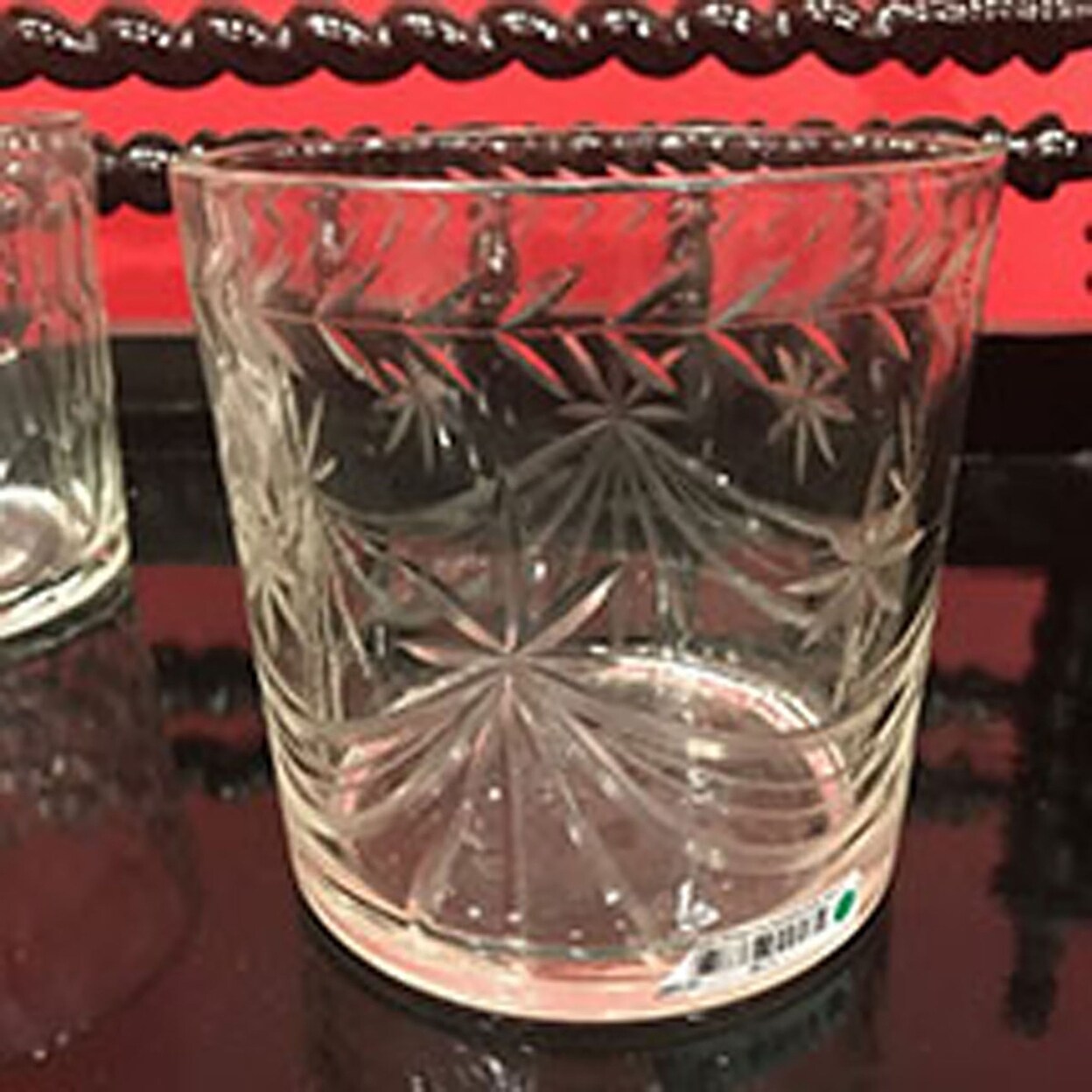 Glass Ice Bucket With Circle Cut
