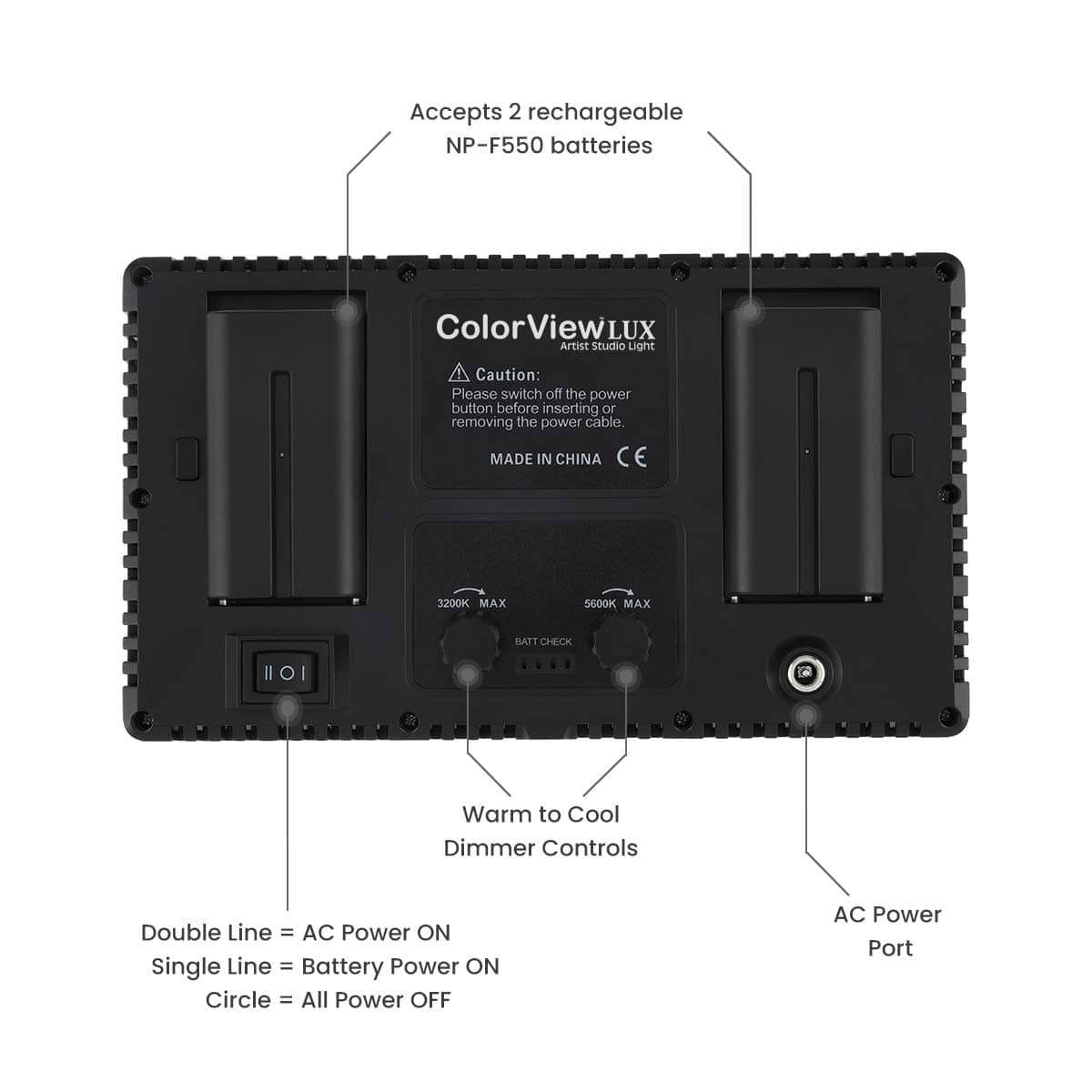 Acurit Colorview Lux Artist Studio Light - Adjustable Photography Lighting Kit 3 Color Temps, 4 Metal Barn Doors, 4160 Lumens LED - Remote Control, AC Power Supply, 6&#x27;6&#x22; Light Stand Included