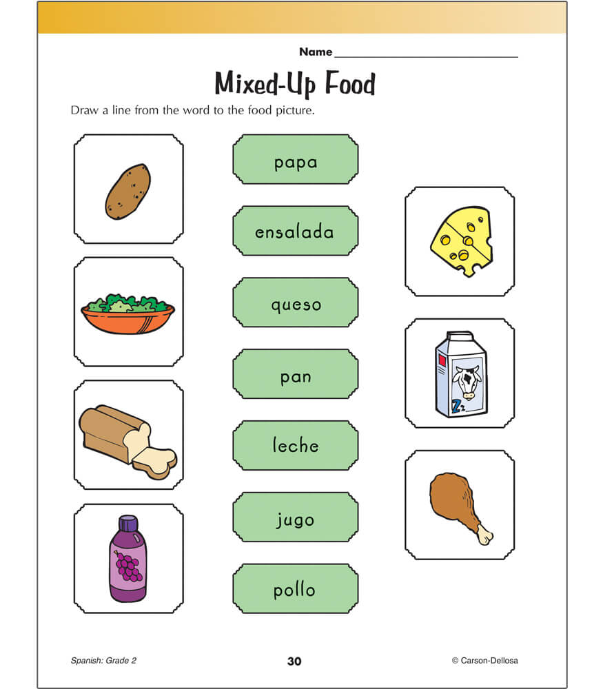 Carson Dellosa Spanish, Grade 2 Workbook
