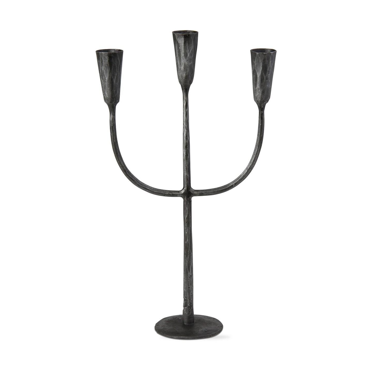 Cody Black Metal Trident 3 Taper Holder Candlestick Holder 8.75L x 3.25W x 16.0H inches