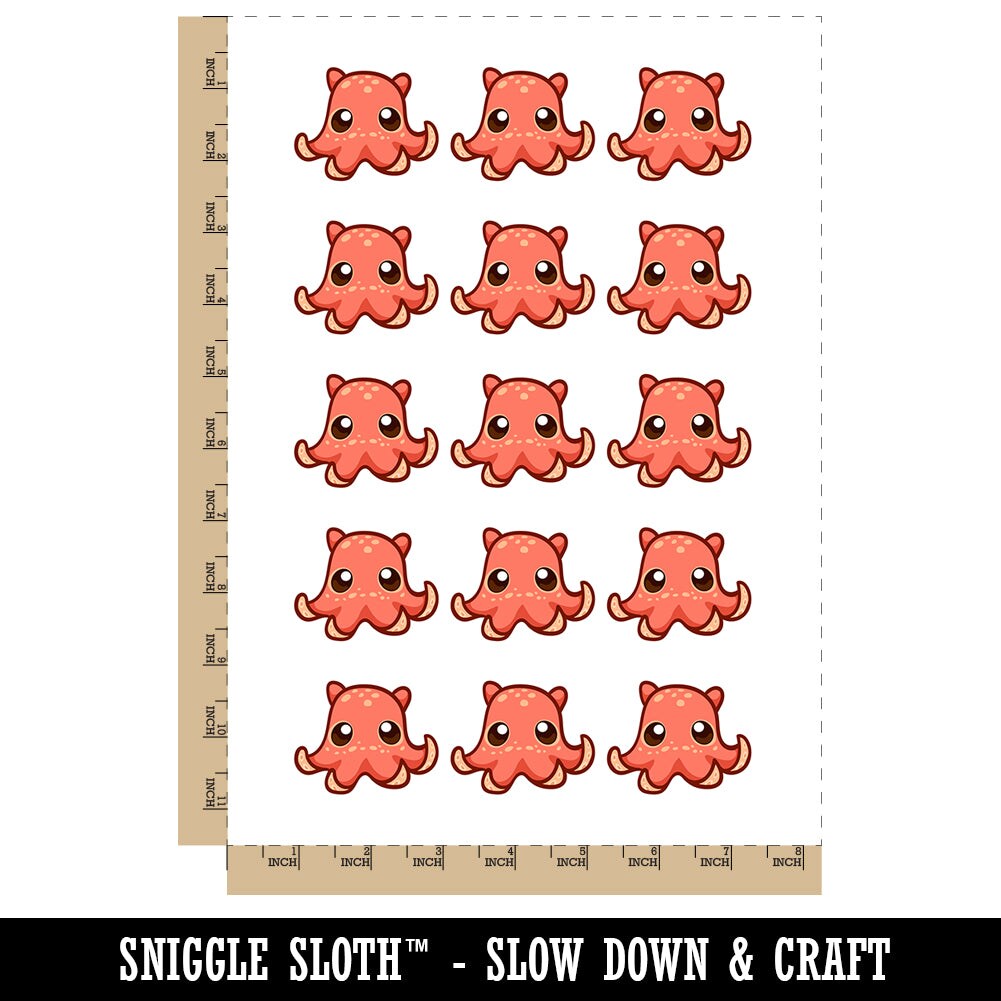 Kawaii Flapjack Octopus Temporary Tattoo Water Resistant Fake Body Art Set Collection (1 Sheet)