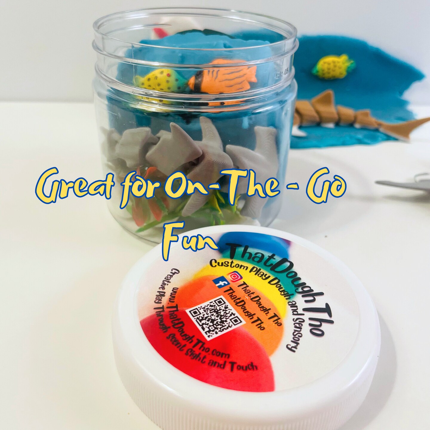 Shark Sensory Toy| Gift for Preschooler and Shark fans| Ocean Play Dough Jar| Shark Fidget product 4