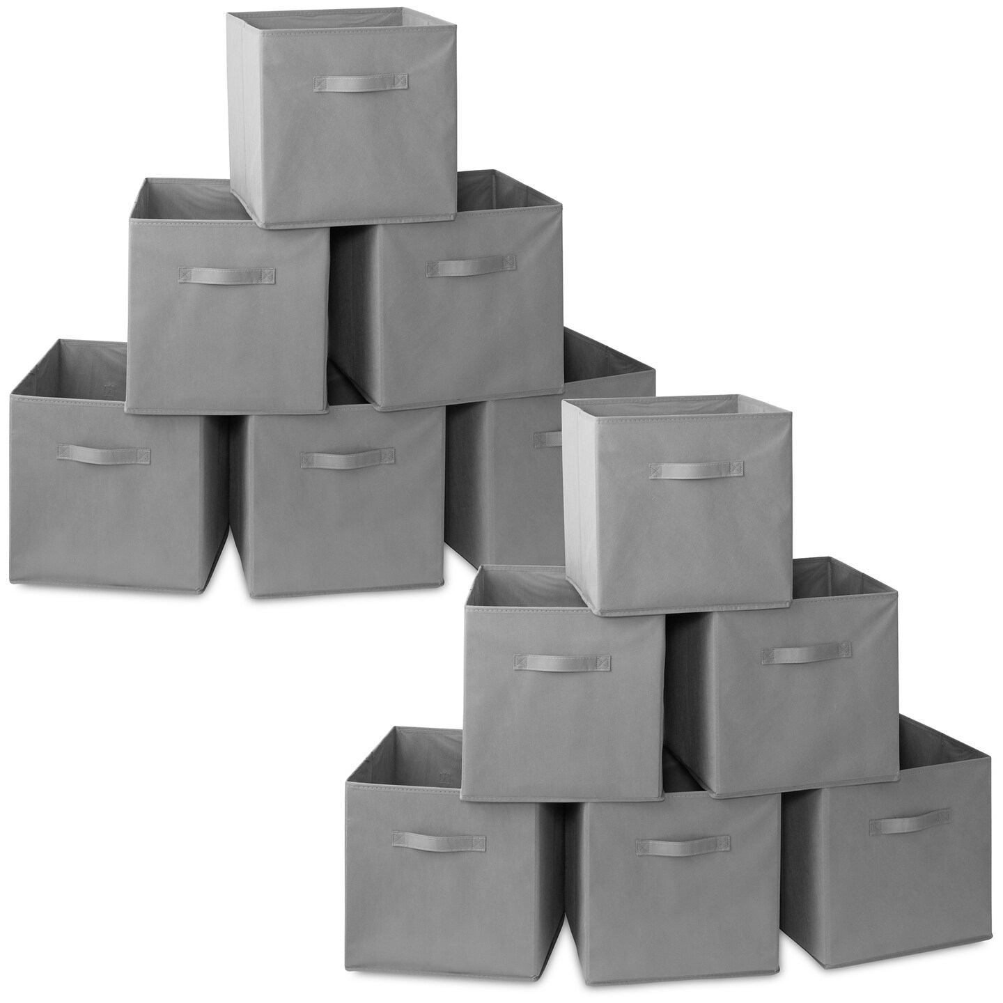 Casafield Set of 12 Collapsible Fabric Cube Storage Bins - Foldable Cloth Baskets for Shelves, Cubby Organizers & More