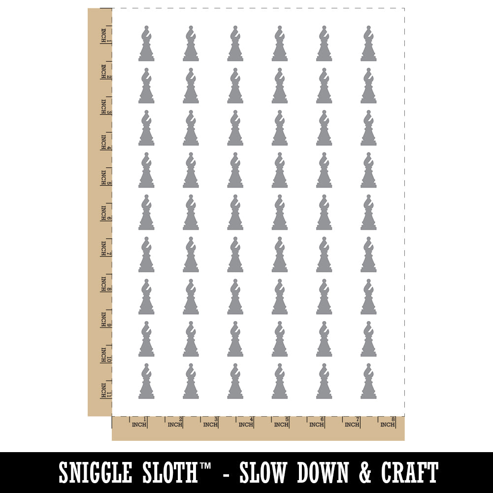 Chess Bishop Piece Temporary Tattoo Water Resistant Fake Body Art Set Collection (1 Sheet)