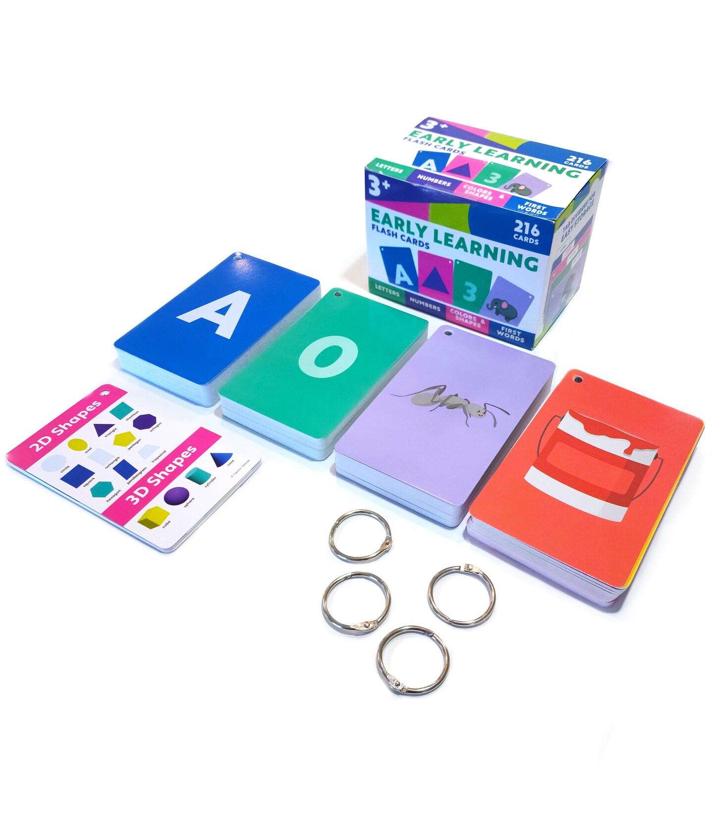Carson Dellosa 216 Toddler Flash Cards, Sight Words, Alphabet, Numbers, Colors and Shapes Flashcards Ages 4 and Up, Phonics and Math Manipulatives, Kindergarten and Preschool Learning Activities