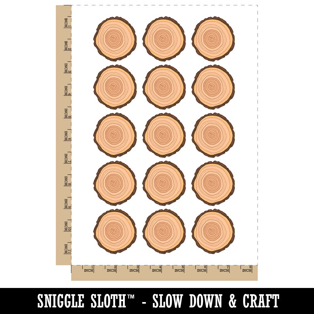 Hand Drawn Tree Rings Doodle Temporary Tattoo Water Resistant Fake Body Art Set Collection (1 Sheet)