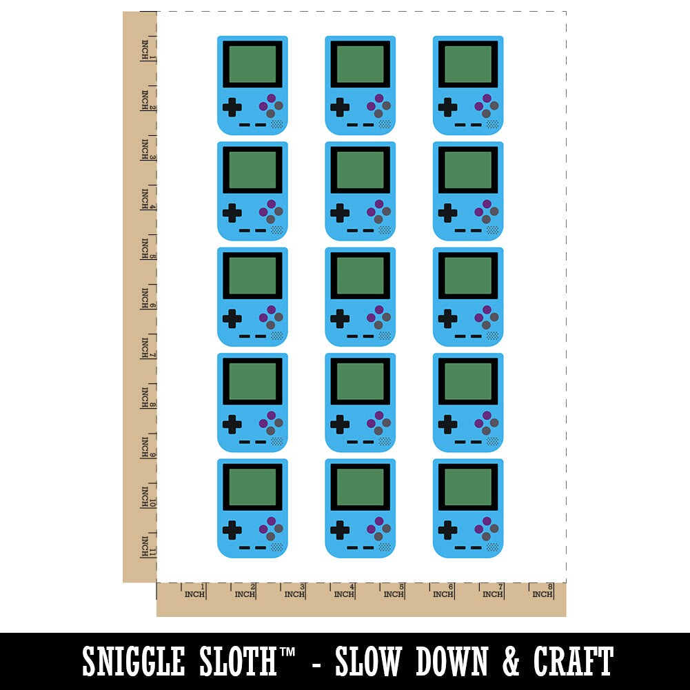 Gamer Handheld Gaming Device Temporary Tattoo Water Resistant Fake Body Art Set Collection (1 Sheet)