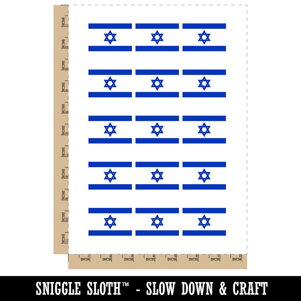 Israel Flag Temporary Tattoo Water Resistant Fake Body Art Set Collection (1 Sheet)