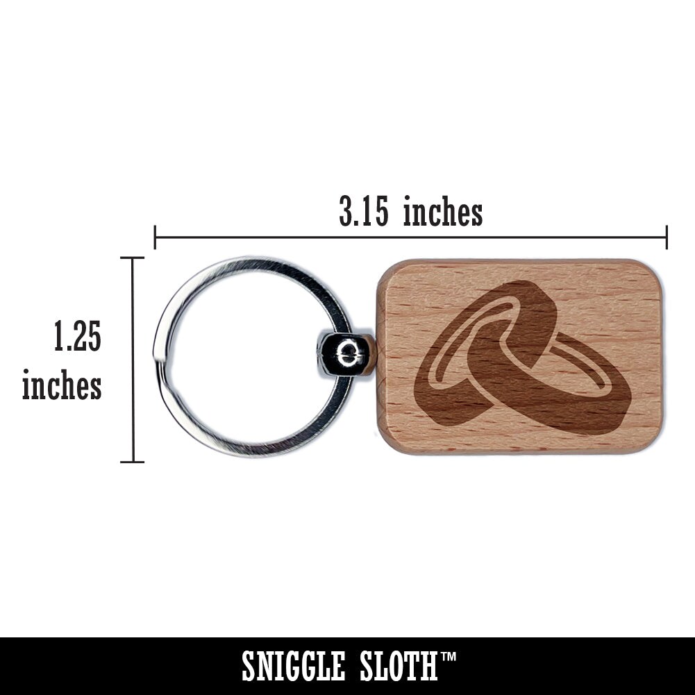 Wedding Ring Bands Rings Engraved Wood Rectangle Keychain Tag Charm