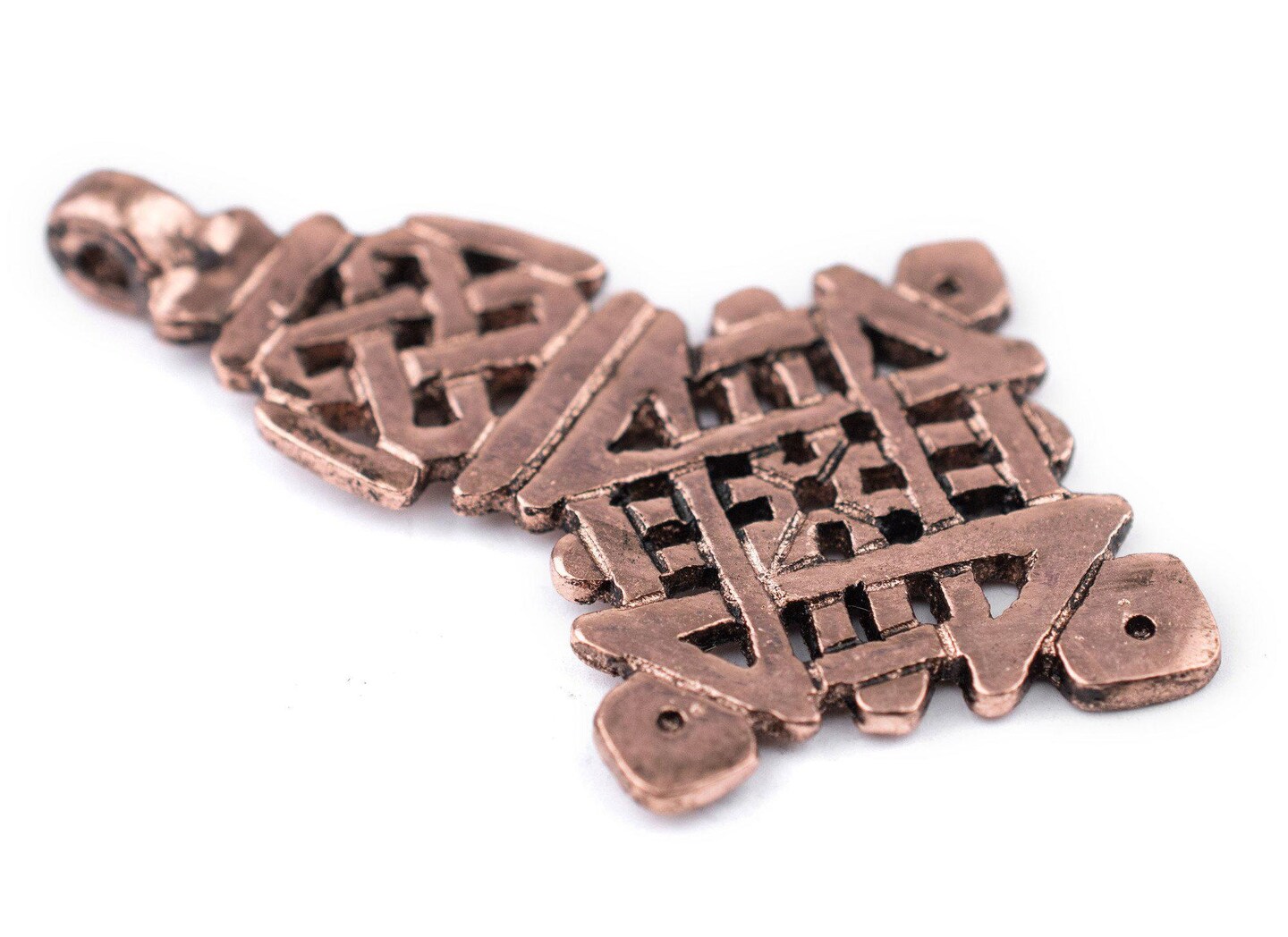 Awash Copper Ethiopian Coptic Cross Pendant (40x65mm): Authentic Ethiopian East African Design for Jewelry & Necklace Making