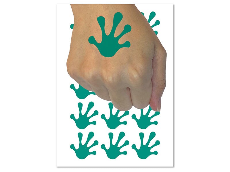 Frog Toes Footprint Temporary Tattoo Water Resistant Fake Body Art Set Collection (1 Sheet)