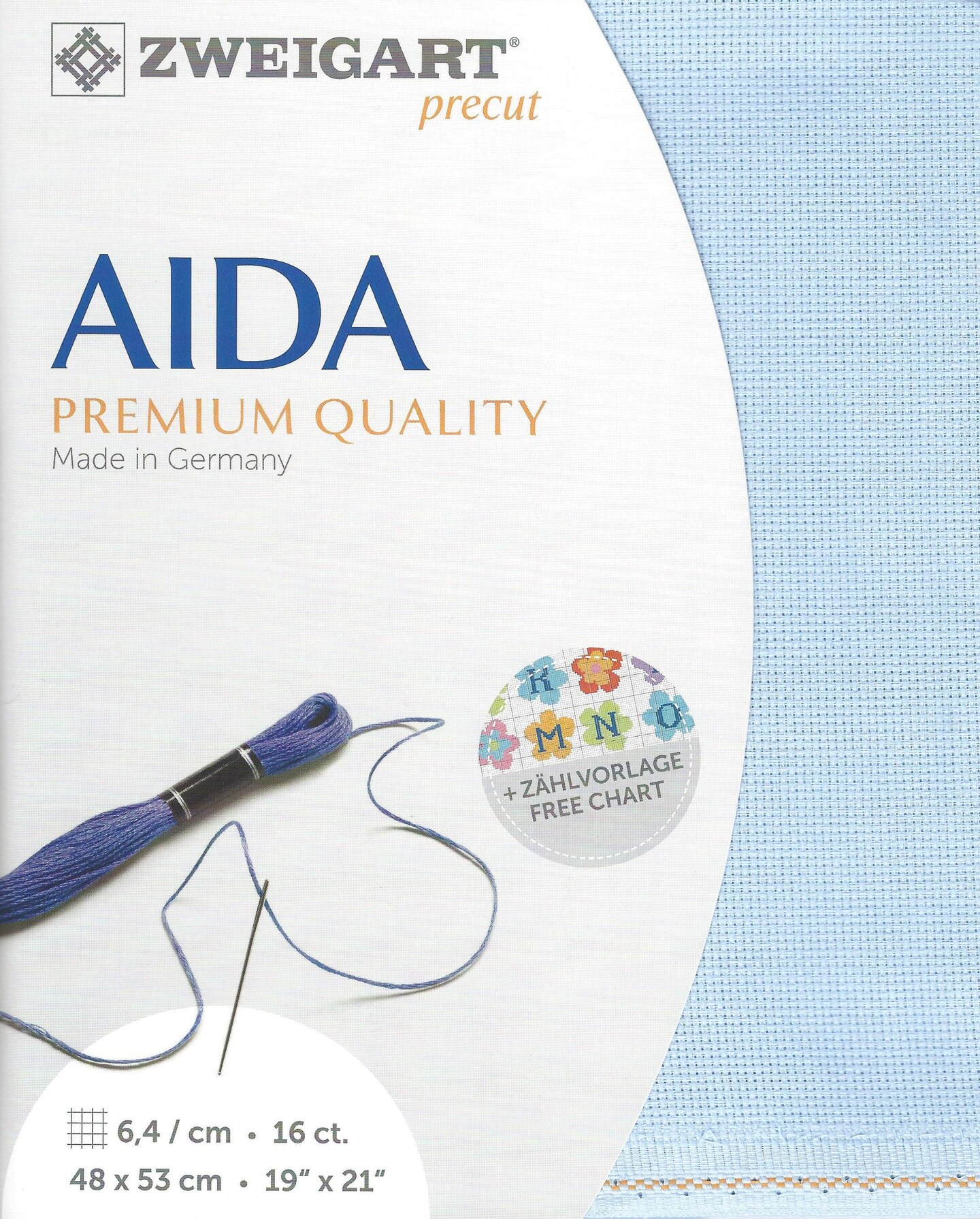 Precut Zweigart Aida Blue