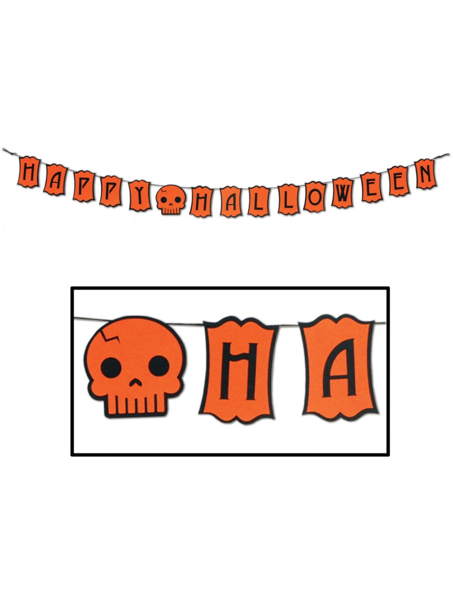 5&#x22; x 6&#x27; Felt Happy Halloween Streamer Halloween Decoration Decal