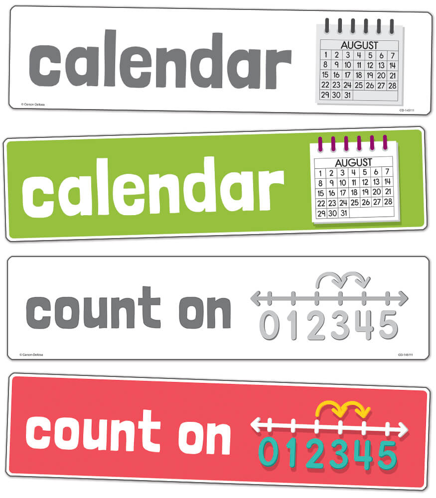 Carson Dellosa Math Word Wall, 60 Color-Coded Mathematics Vocabulary Flash Cards With Visuals, Flashcards for Kids Ages 5-6, Kindergarten Learning Resources