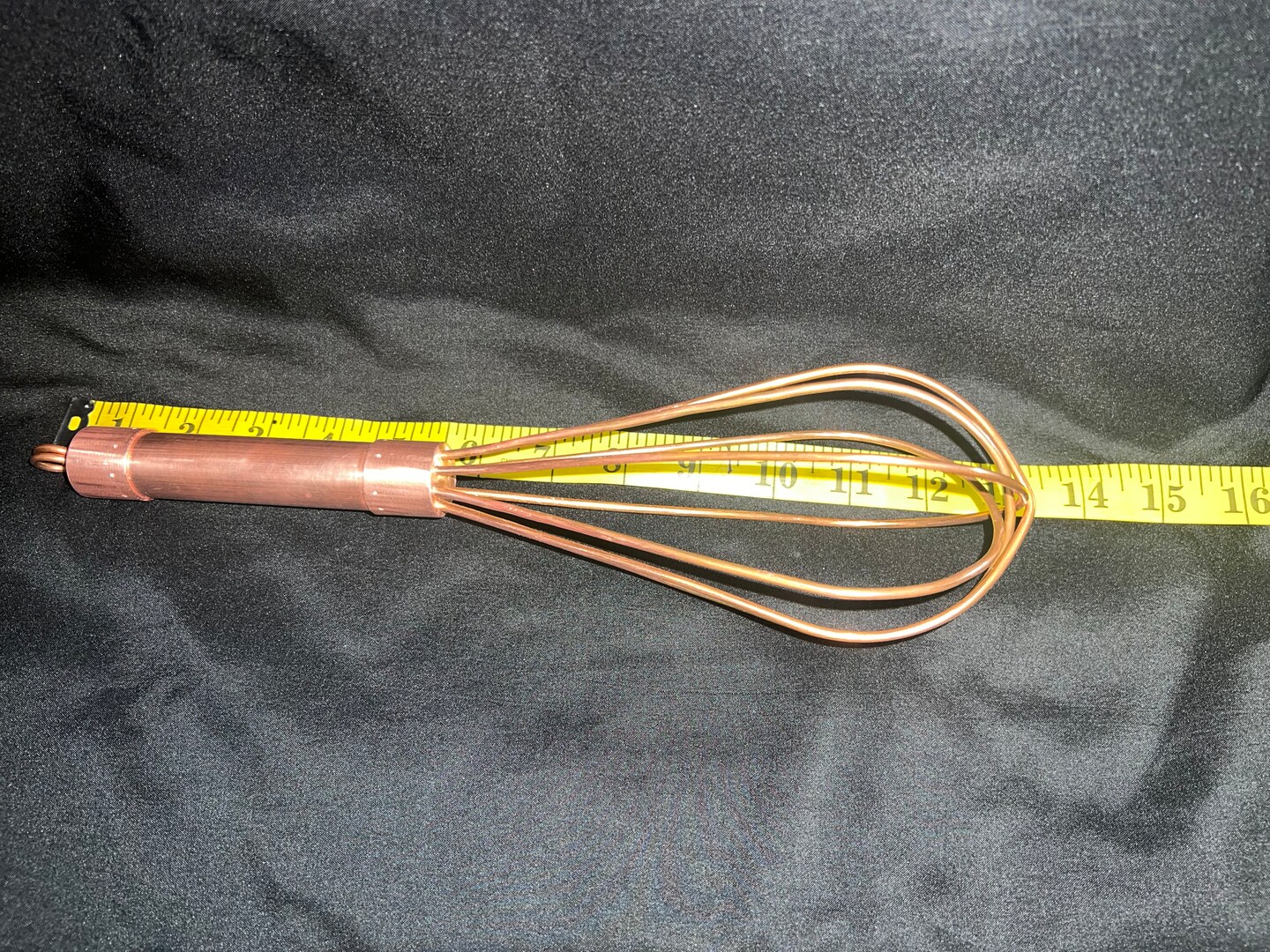 Large heavy duty Copper Whisk for cake or thicker batters making cheese  soups and sauces. All Copper construction with thick copper tines