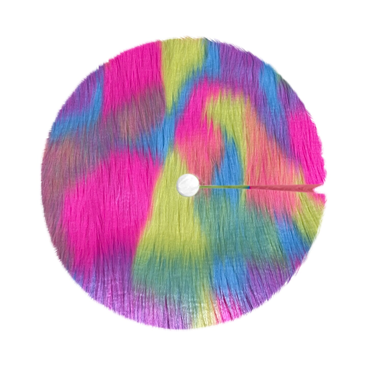 FabricLA 40&#x22; Pastel Patch Faux Fur Christmas Tree Skirt - Fluffy Plush Tree Skirt (101cm) for Holiday Decorations