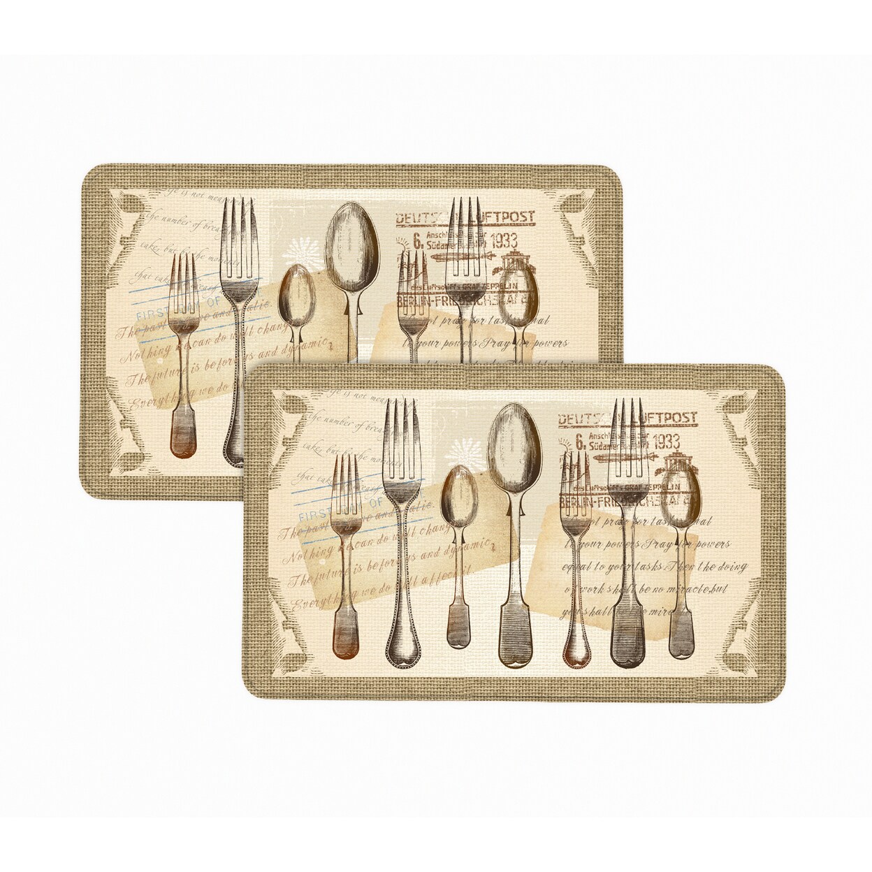 Bibb Home Anti Fatigue Kitchen Mat 9/10 Inch Pu Foam Non Slip Black 20X39 Inch