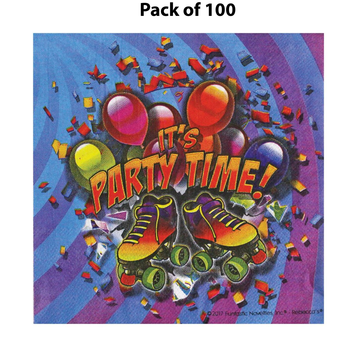 Party Time Skate Luncheon Napkins | Quarter-fold 6 1/2 in | MINA&#xAE;